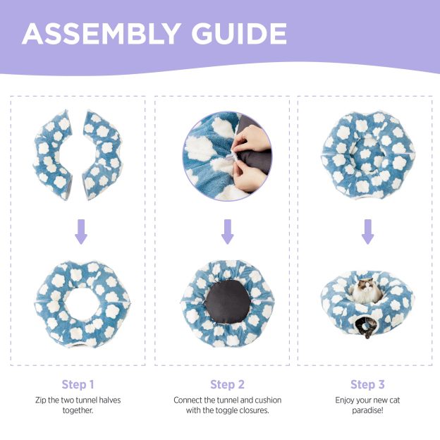 2-in-1 Cat tunnel bed