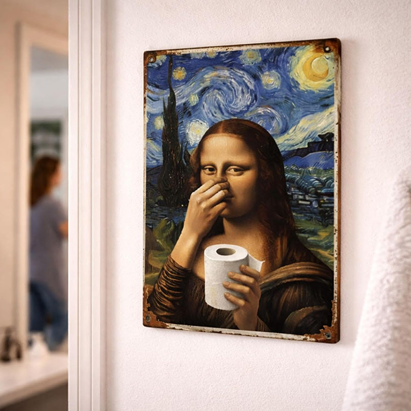 Fun, Retro Bathroom Wall Decor