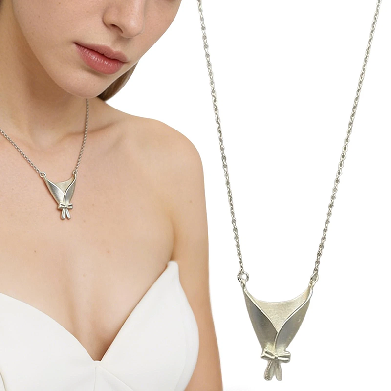 Floral Bouquet Pendant Necklace & Brooch for Women