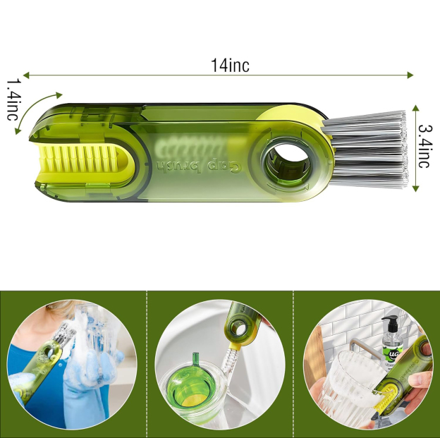 Multipurpose 3 in 1 Bottle Gap Cleaner Brush