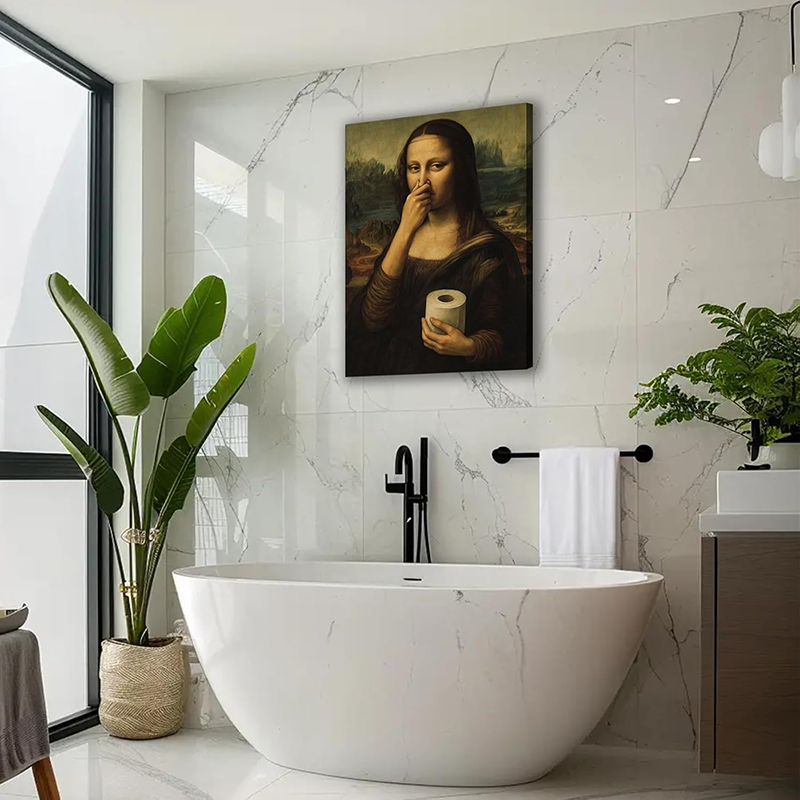Fun bathroom canvas wall art