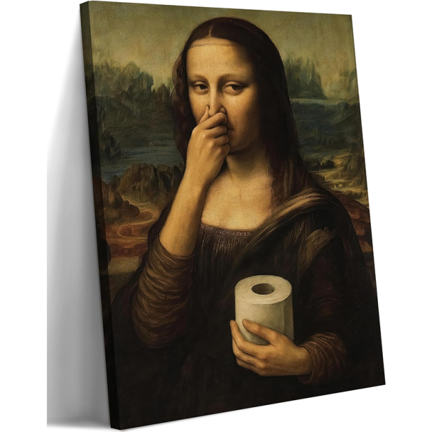 Fun bathroom canvas wall art