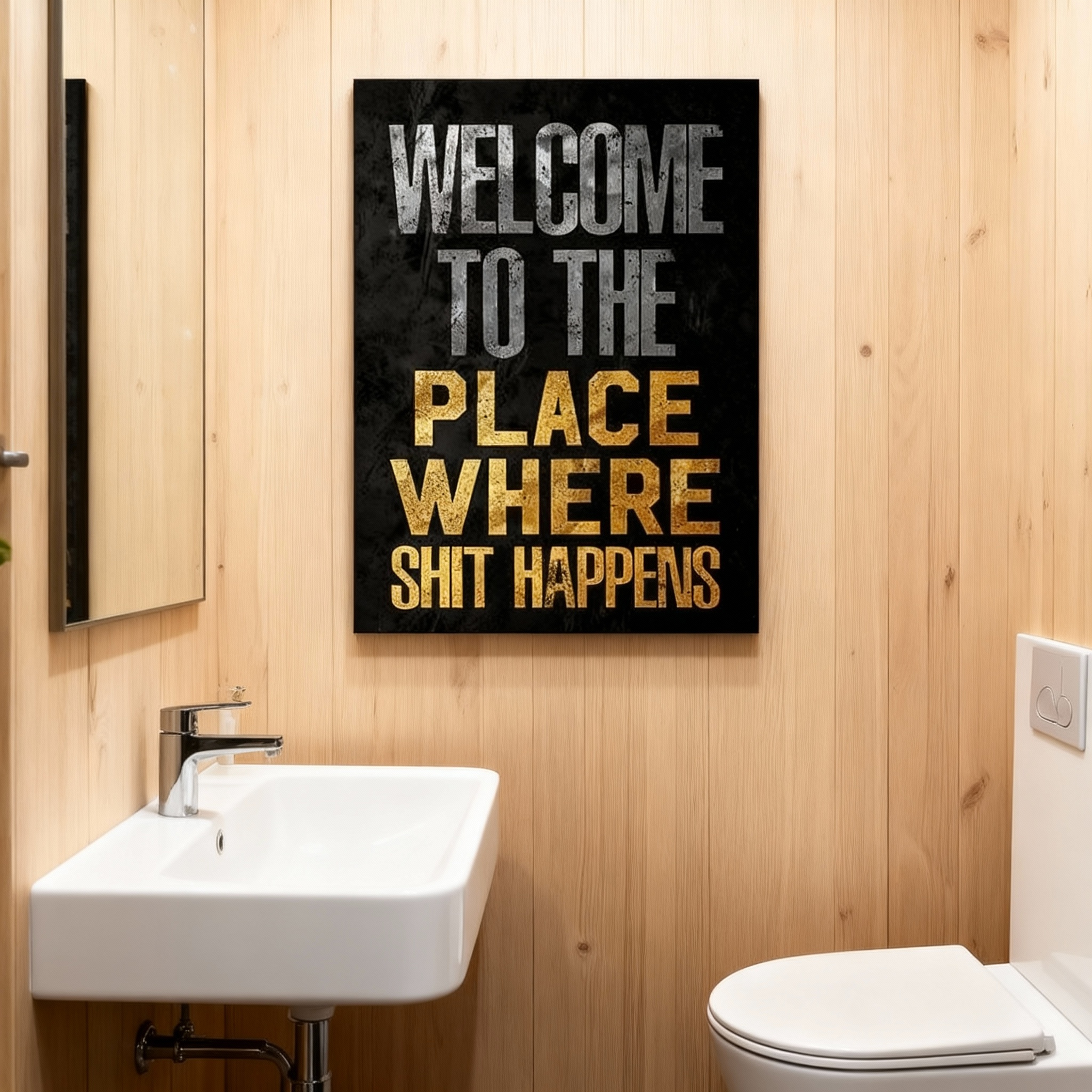 Humorous and quirky art murals for the toilet.