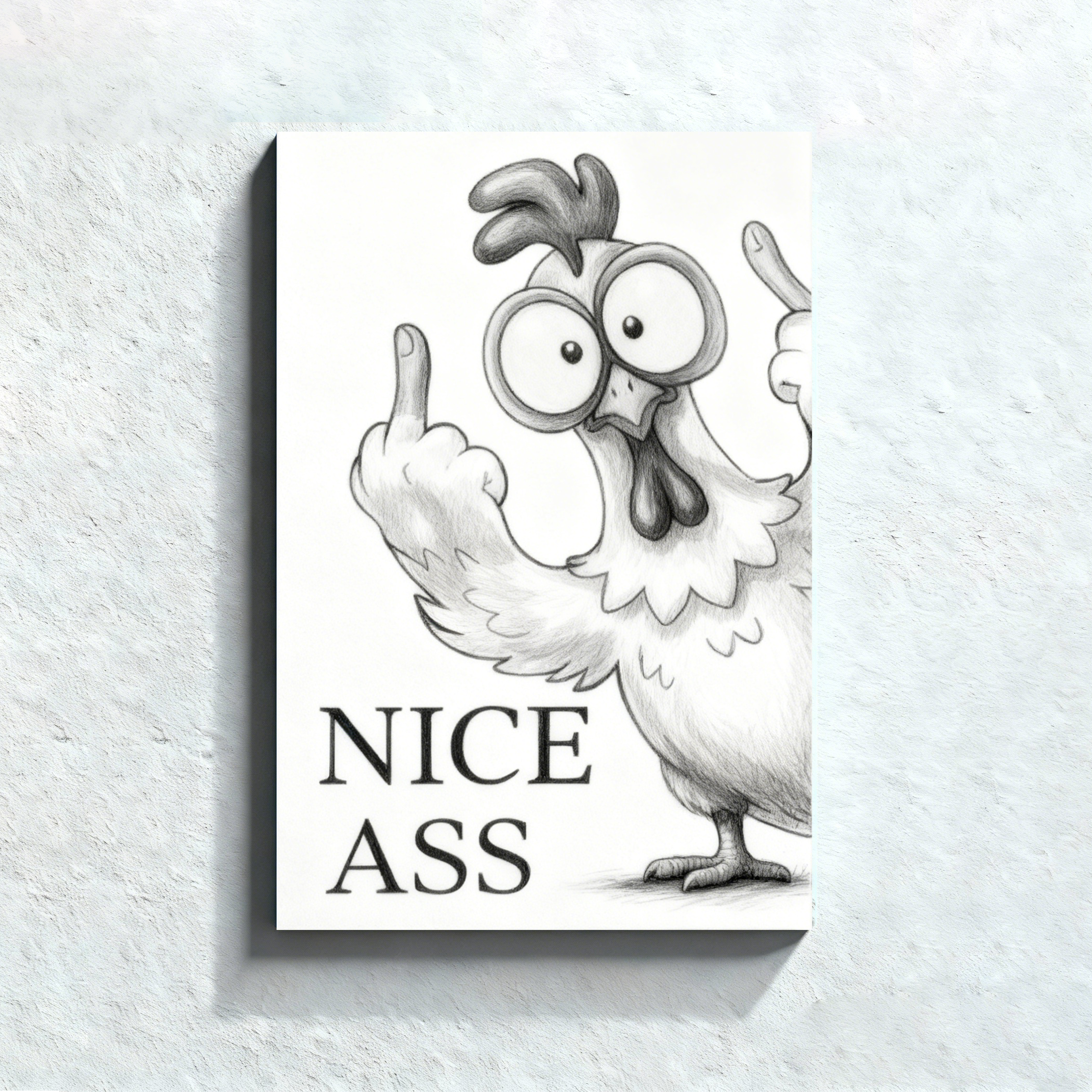 Fun Bathroom Wall Art - Sassy Chicken Pattern