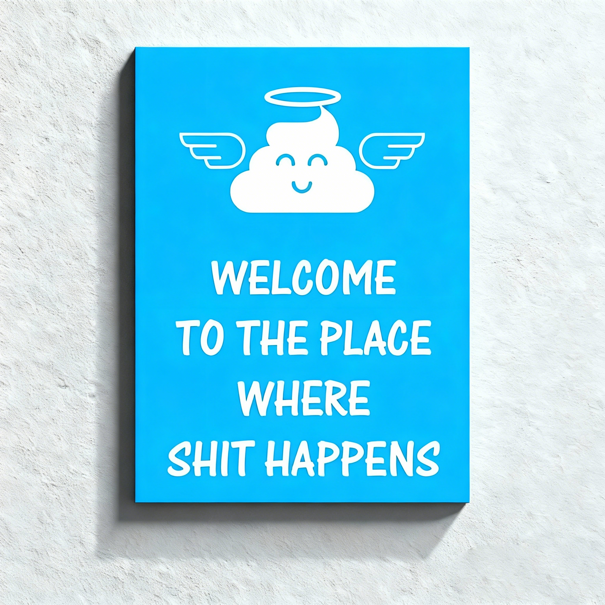 Angel Poop Bathroom Funny Art Wall Painting