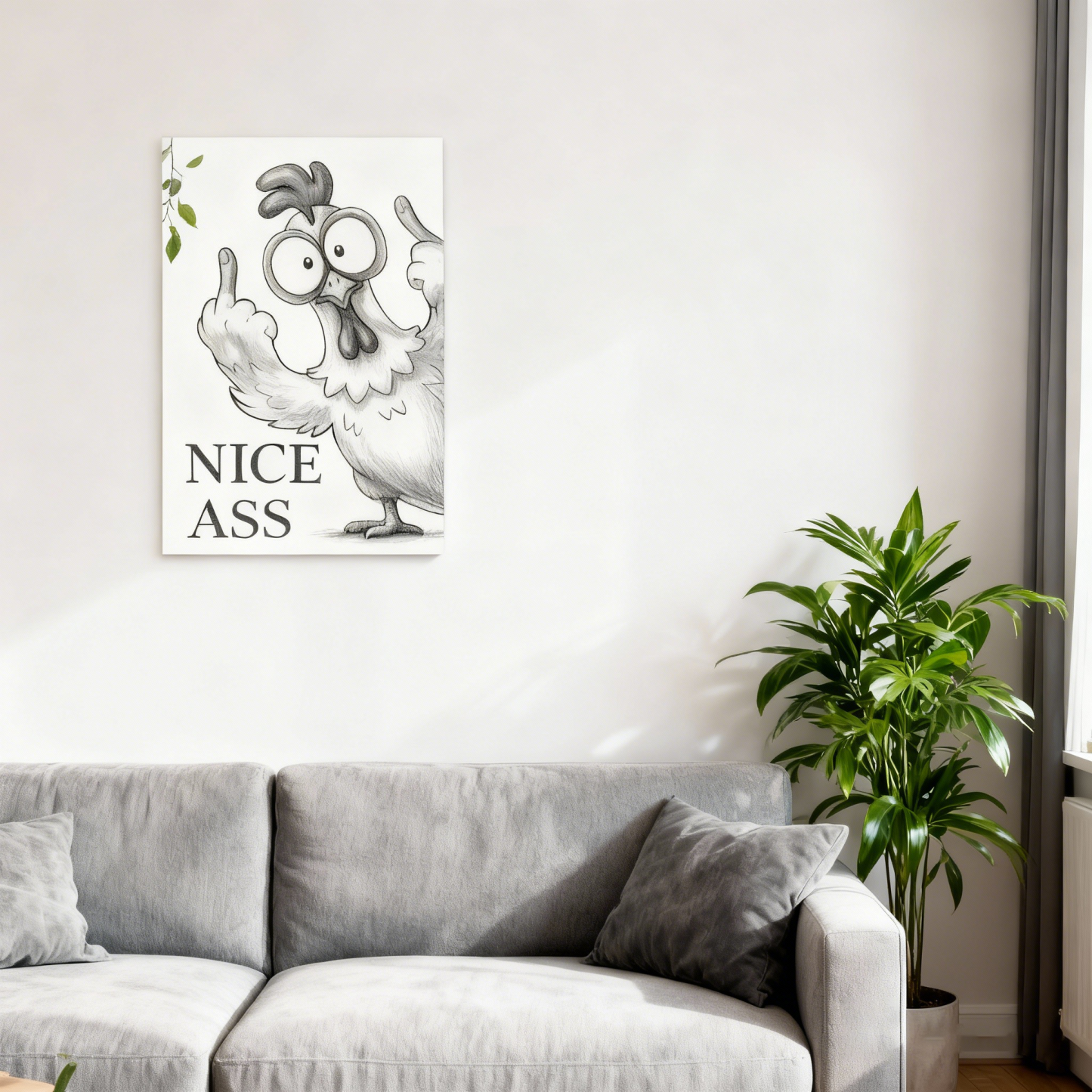 Fun Bathroom Wall Art - Sassy Chicken Pattern