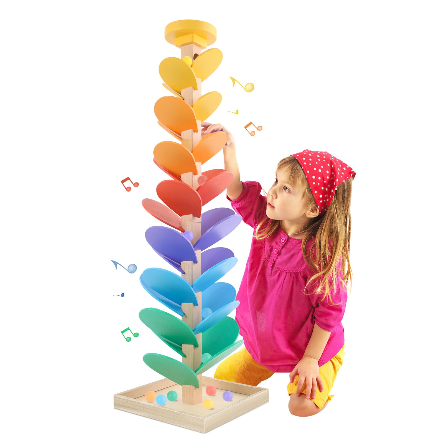 Wooden Marble Run Music Tree