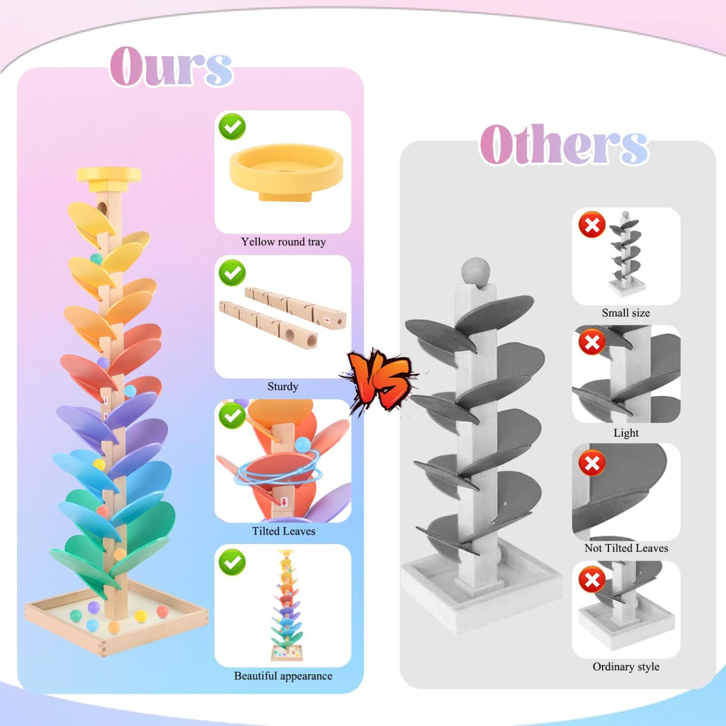 Wooden Marble Run Music Tree