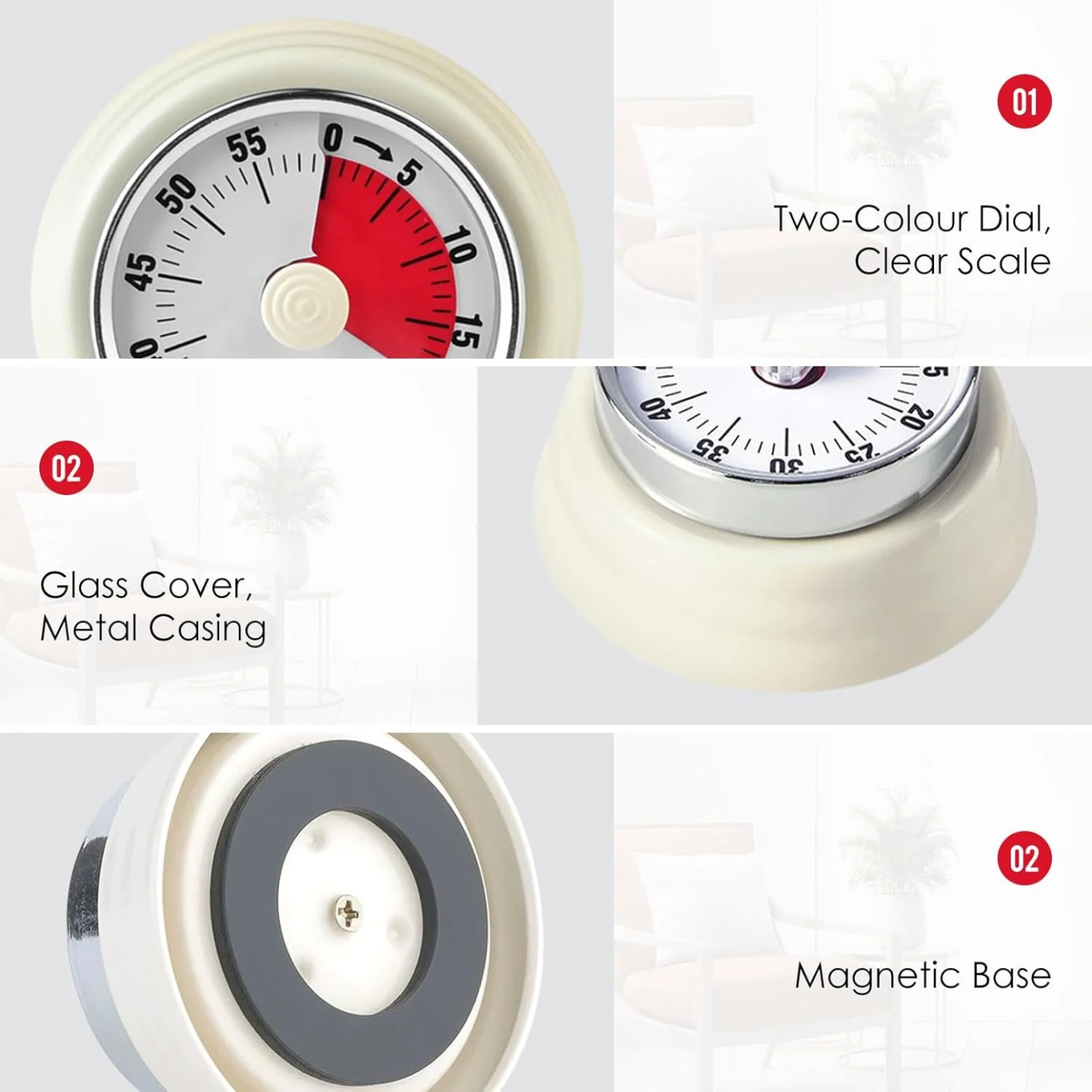 Magnetic kitchen timer