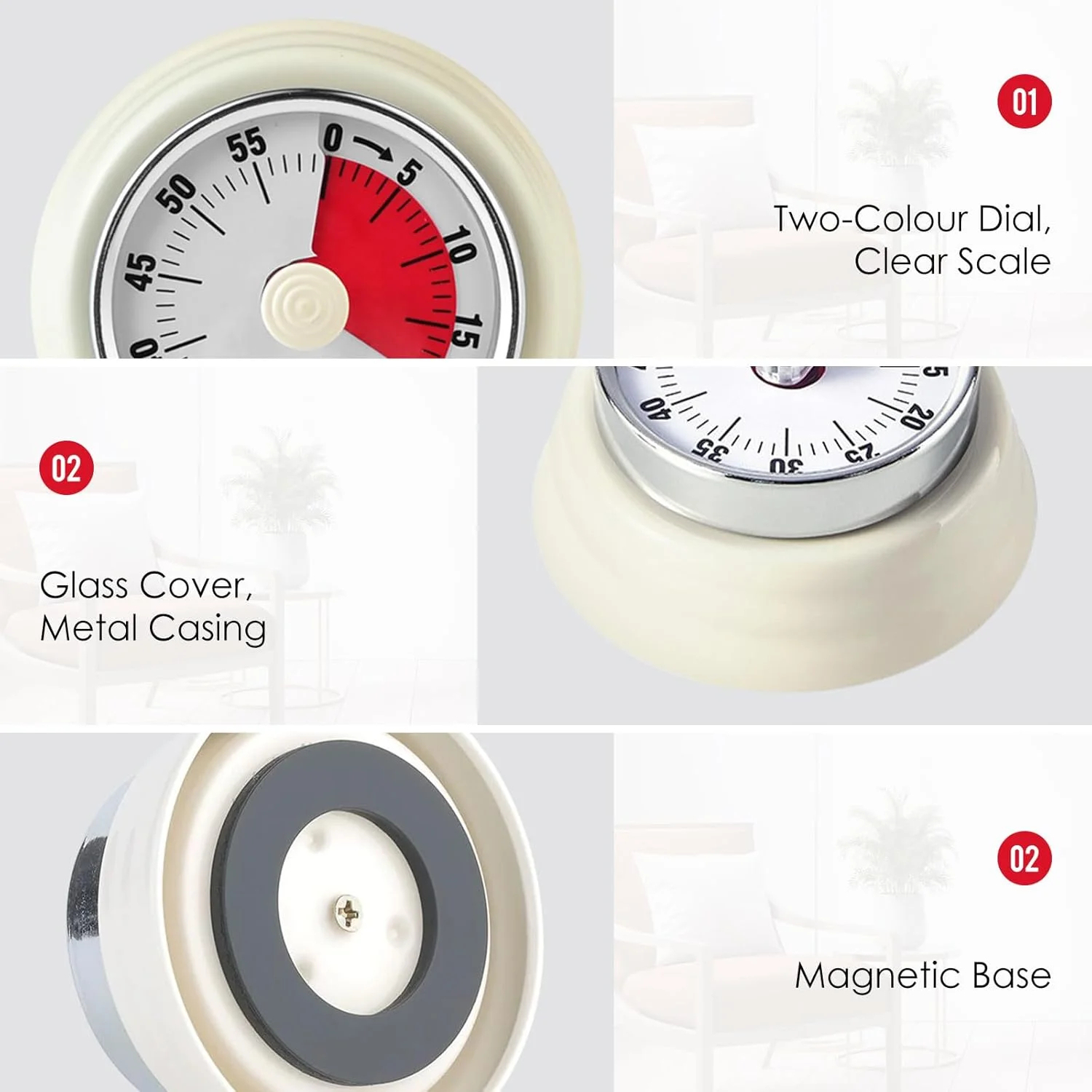 Magnetic kitchen timer