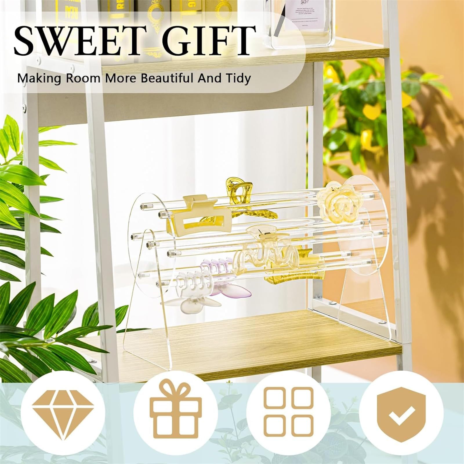 360° Rotating Hair Clip Organizer Displays