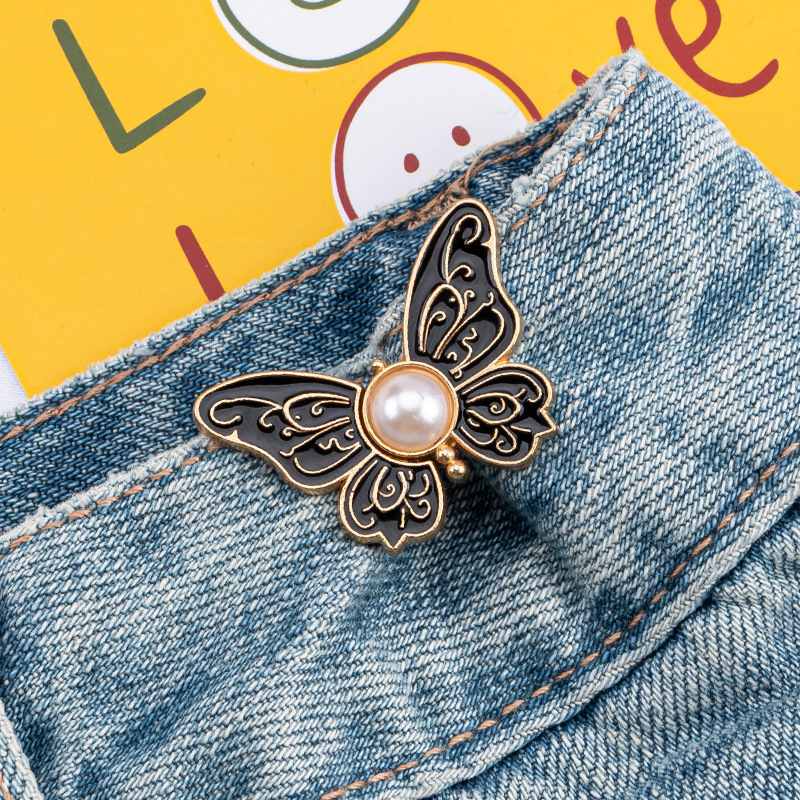 Pearl butterfly waist buckle