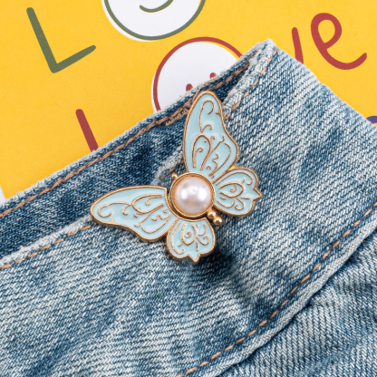 Pearl butterfly waist buckle