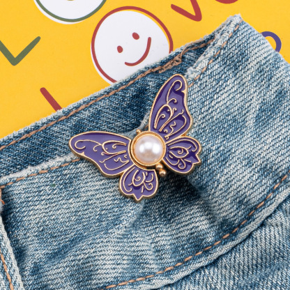 Pearl butterfly waist buckle