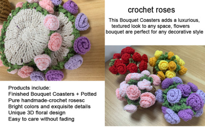 100% hand-woven flower coasters