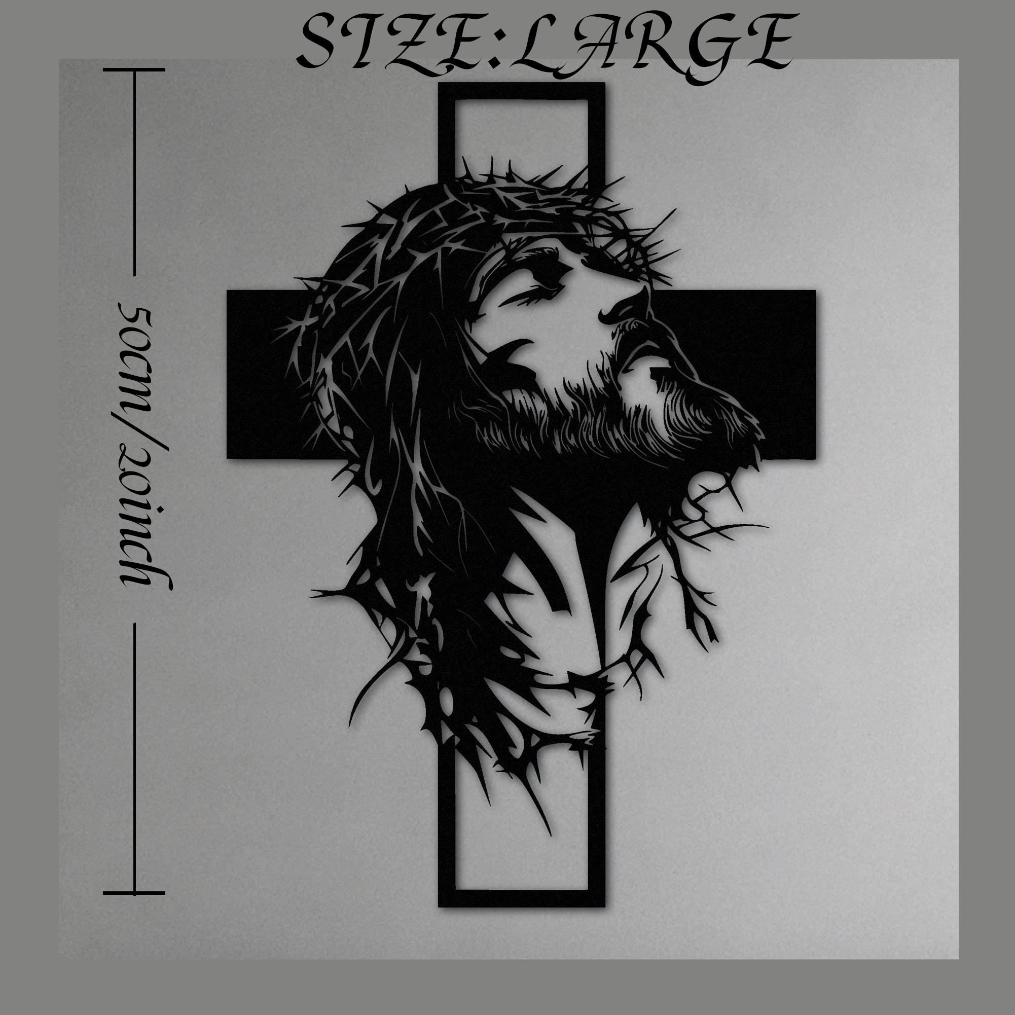 Crown of Thorns Cross Metal Wall Decor