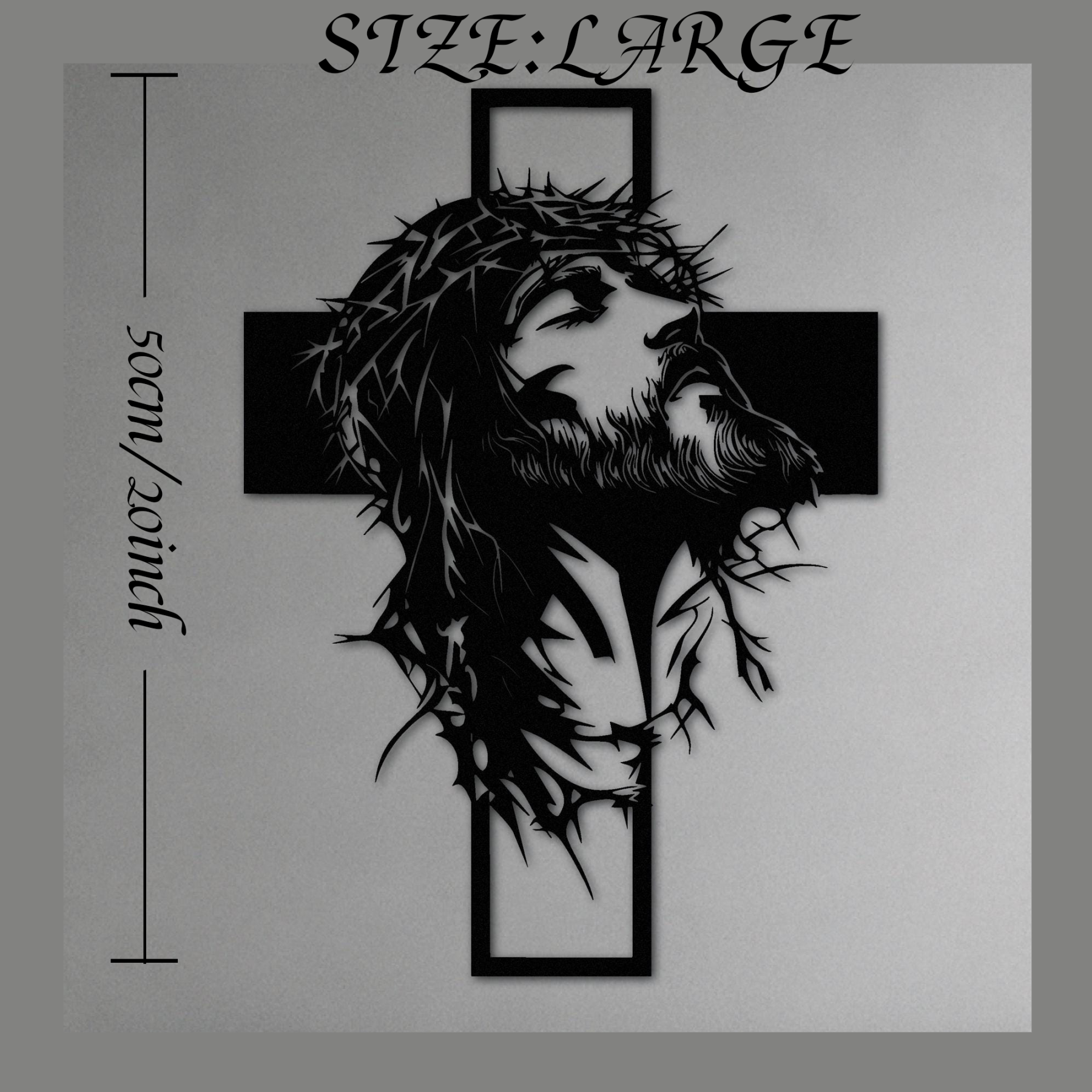 Crown of Thorns Cross Metal Wall Decor