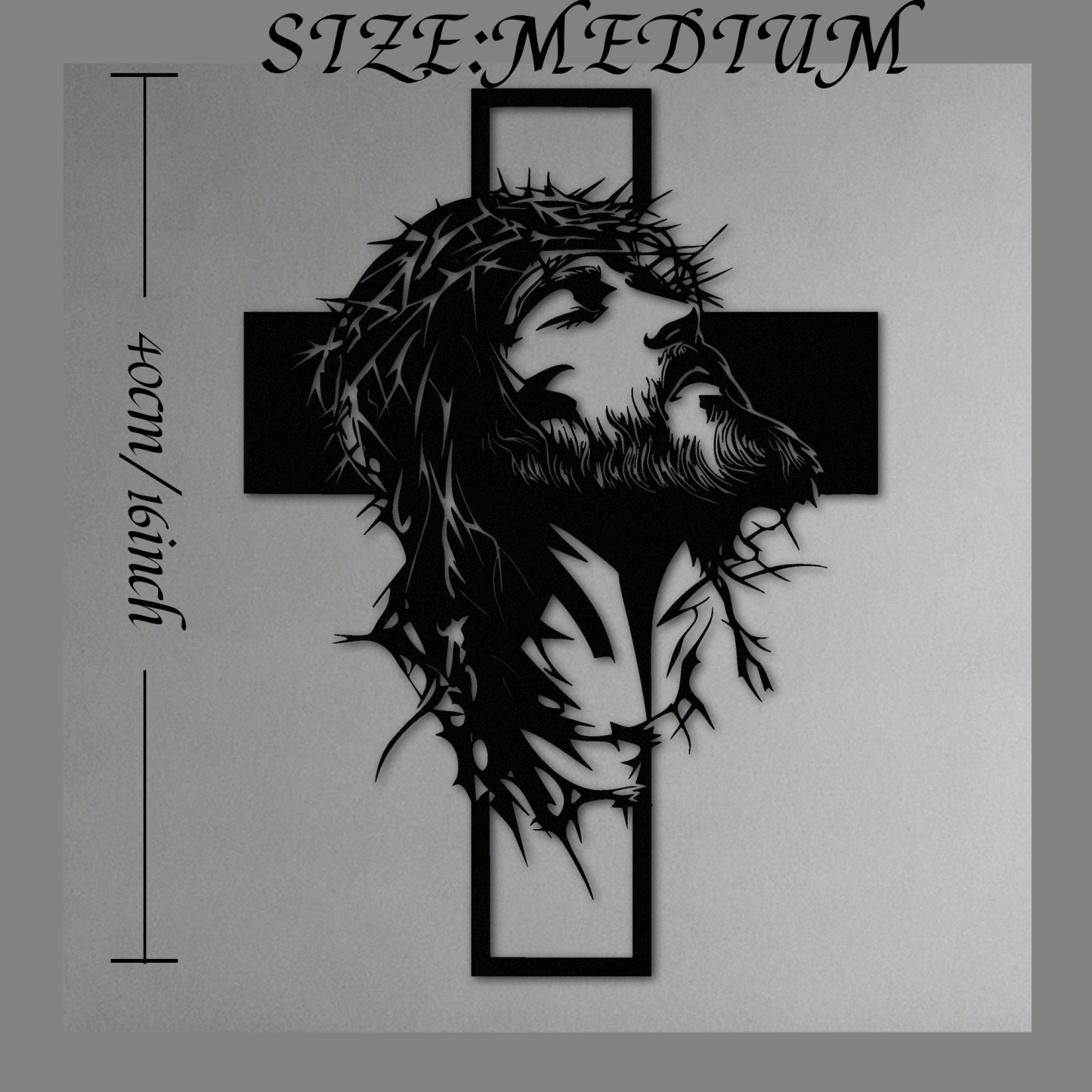 Crown of Thorns Cross Metal Wall Decor