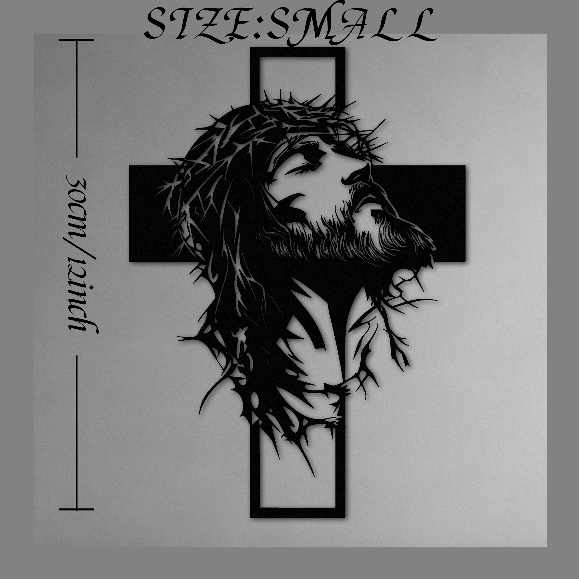 Crown of Thorns Cross Metal Wall Decor