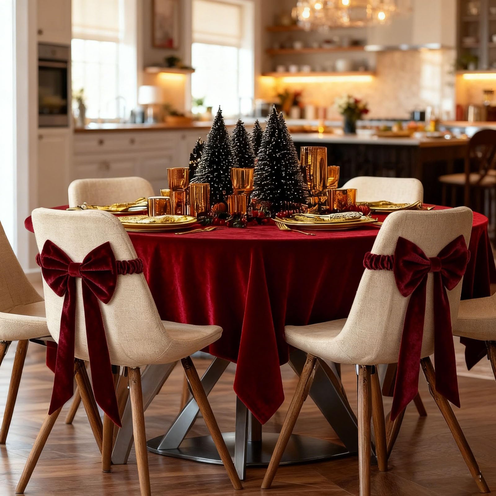 Christmas Red Chair Bows for Chairs 