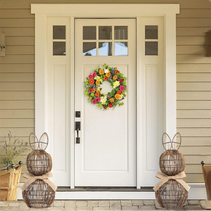 Handmade rattan rabbit figurine