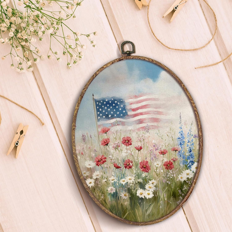 Retro floral national flag wall decoration