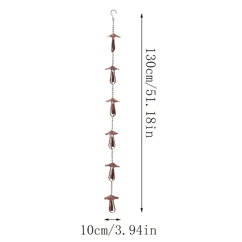 Retro iron mushroom rain chain