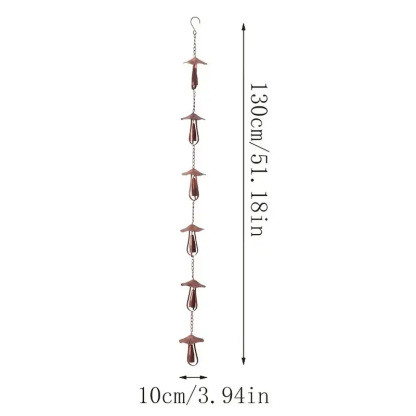 Retro iron mushroom rain chain