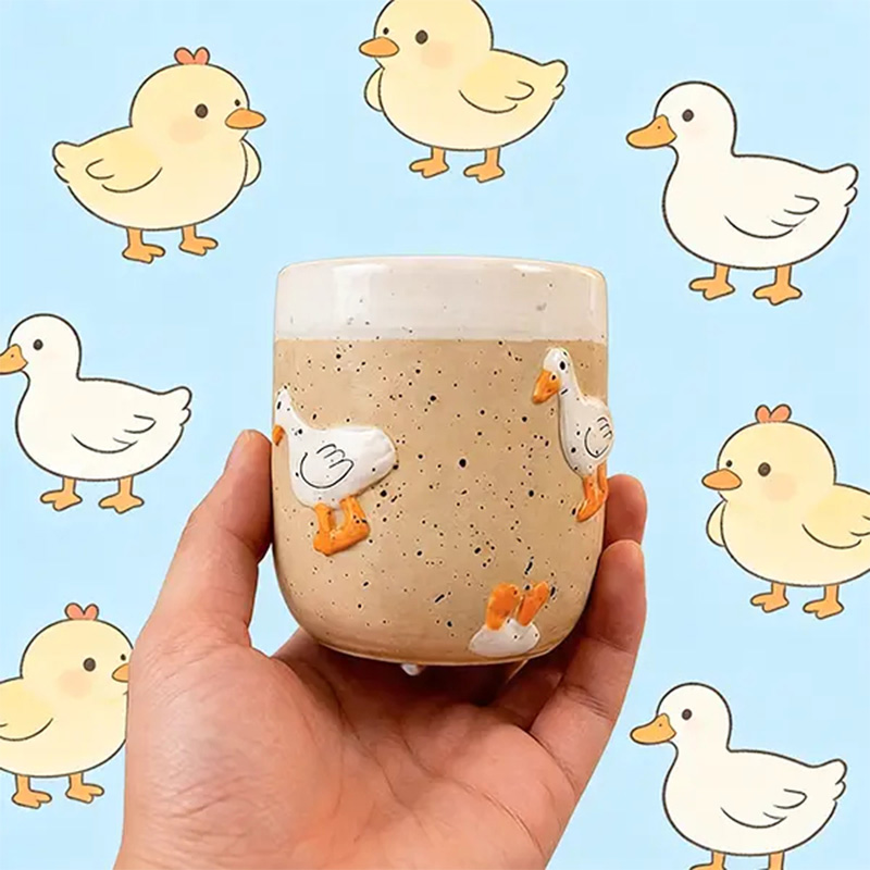 Cute duck ceramic mug