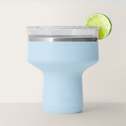 Portable double-walled cocktail thermos with lid