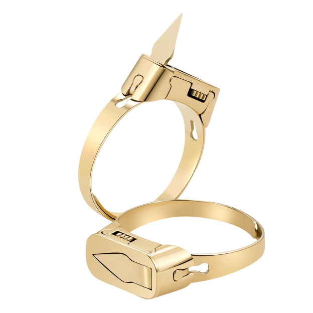 Self-defense titanium steel adjustable open ring