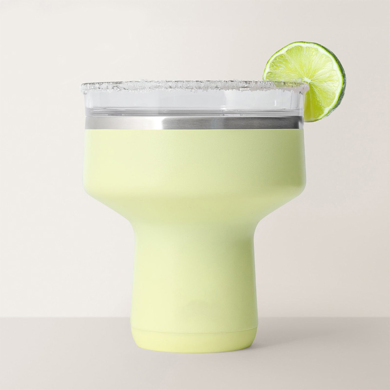 Portable double-walled cocktail thermos with lid