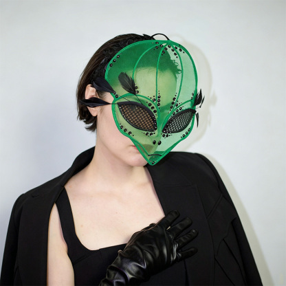 Women's Gothic tulle animal half-face mask