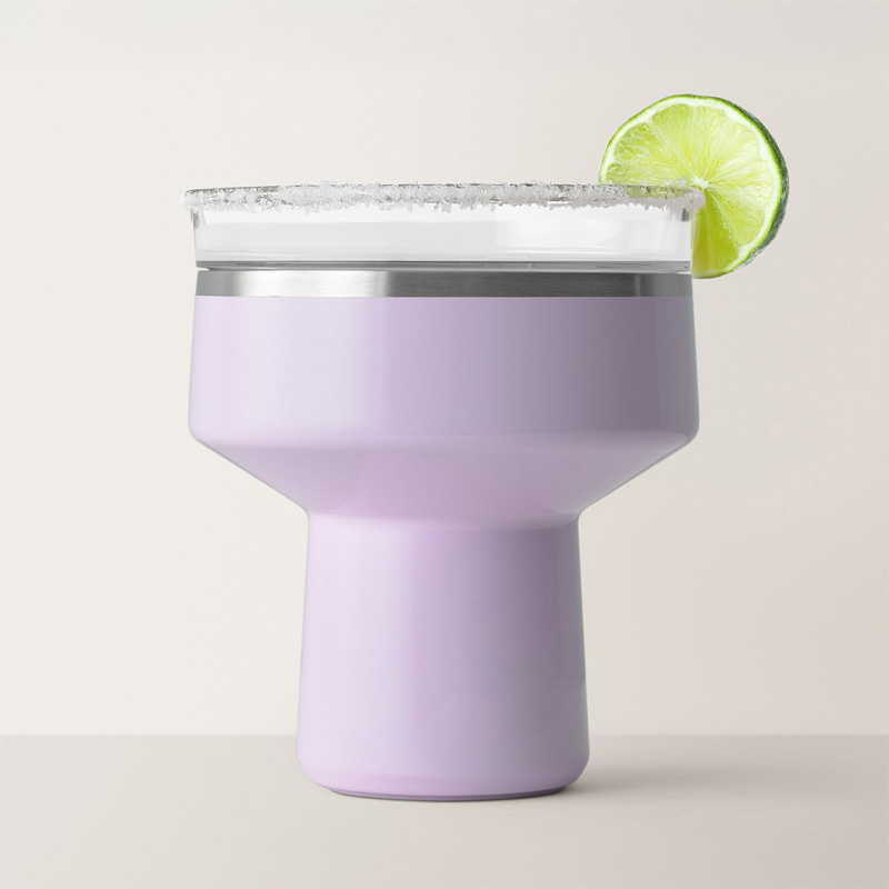 Portable double-walled cocktail thermos with lid
