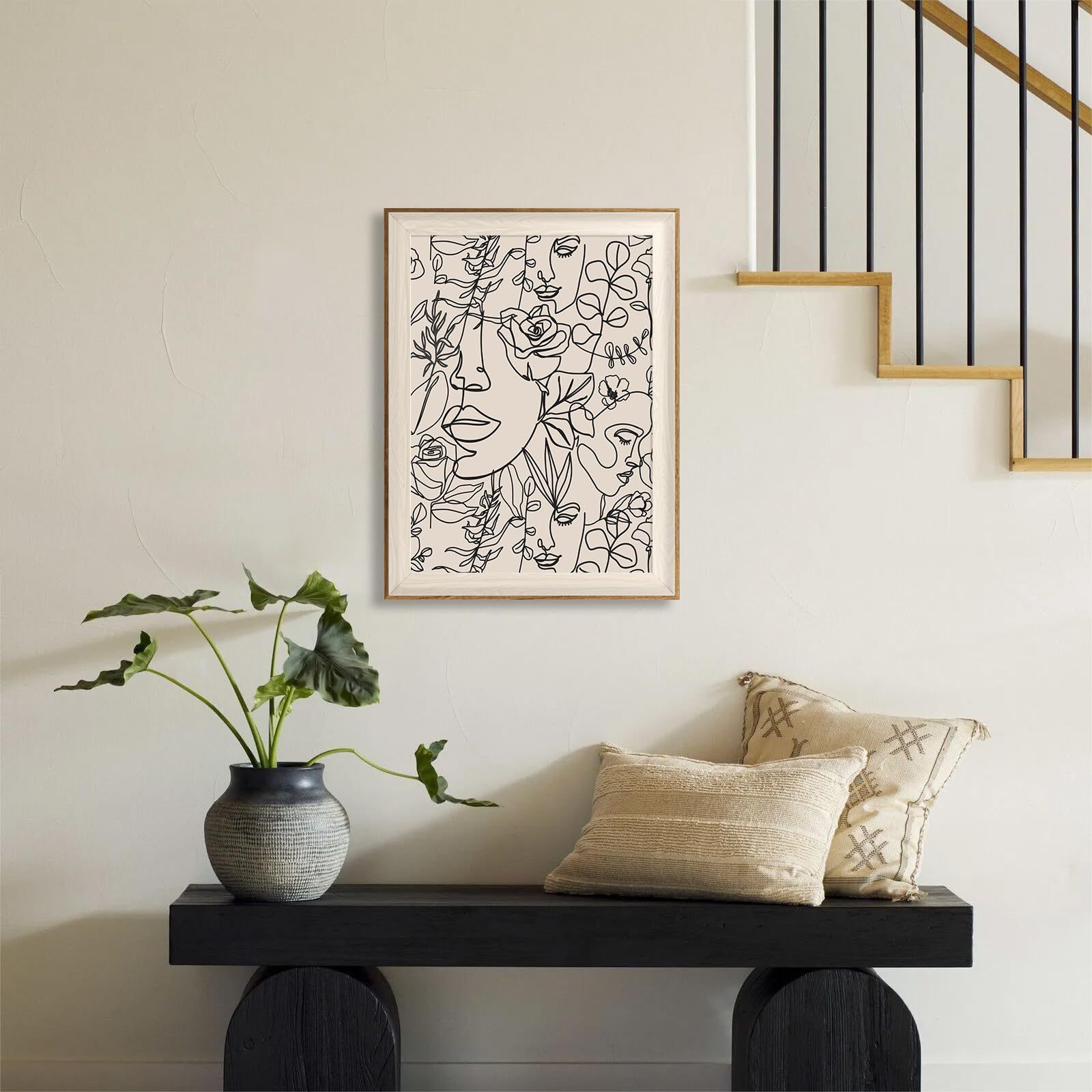 Minimalist Boho Art Prints Women Portrait Line Art Wall Decor
