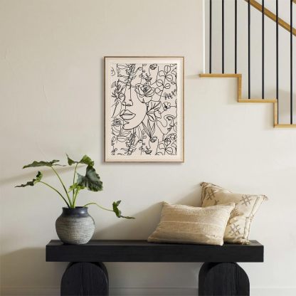Minimalist Boho Art Prints Women Portrait Line Art Wall Decor