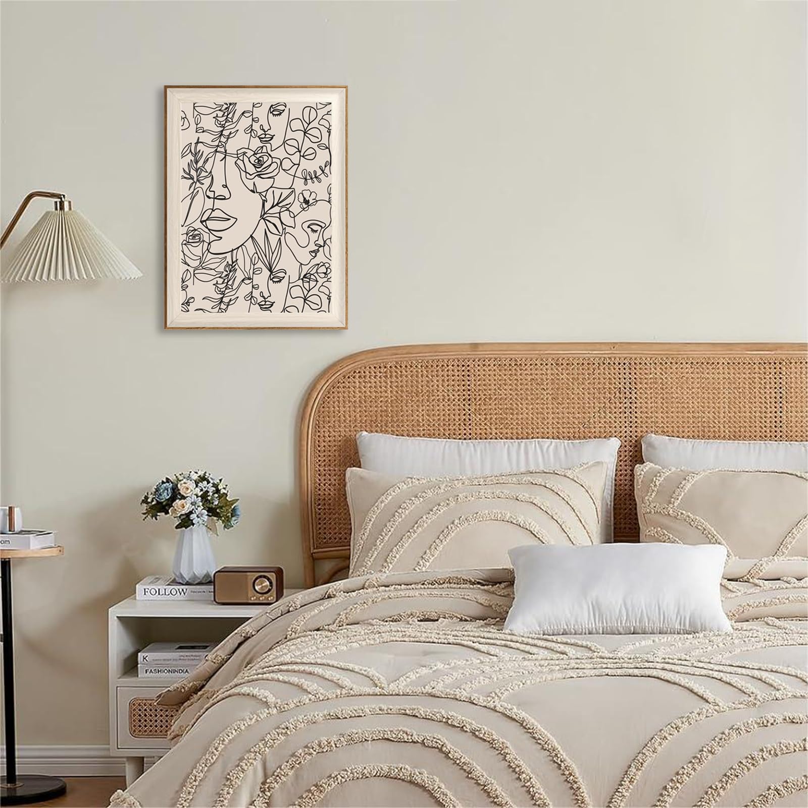 Minimalist Boho Art Prints Women Portrait Line Art Wall Decor