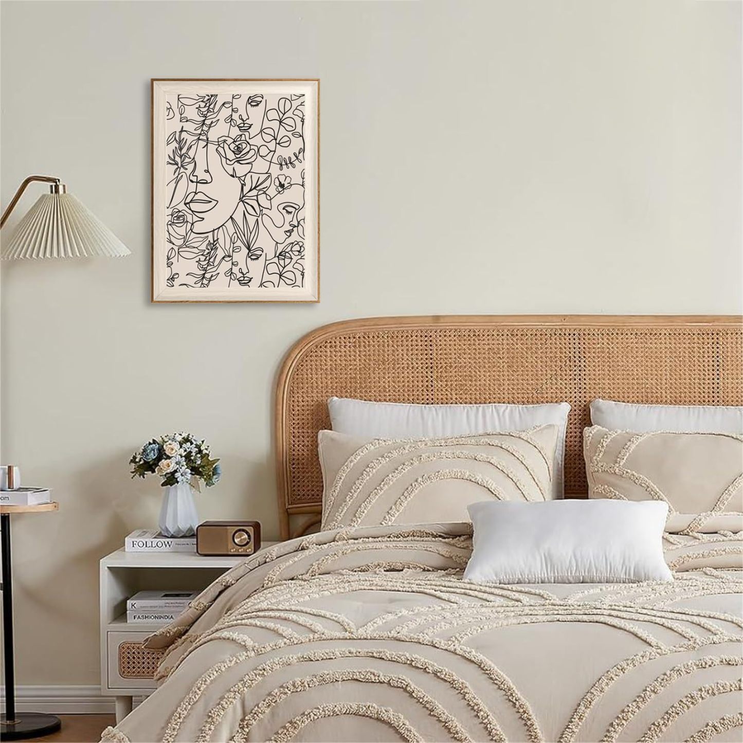 Minimalist Boho Art Prints Women Portrait Line Art Wall Decor