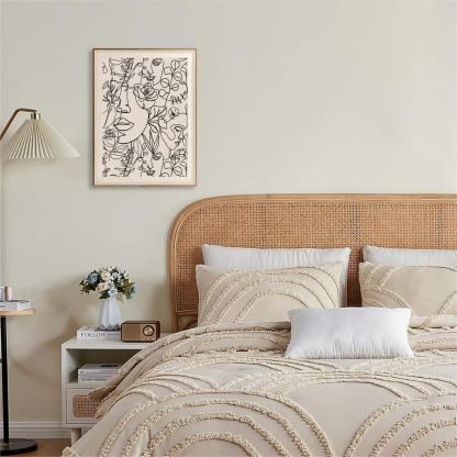 Minimalist Boho Art Prints Women Portrait Line Art Wall Decor