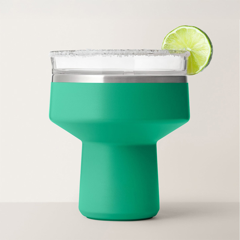Portable double-walled cocktail thermos with lid
