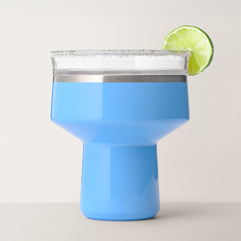 Portable double-walled cocktail thermos with lid