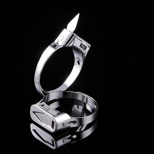 Self-defense titanium steel adjustable open ring