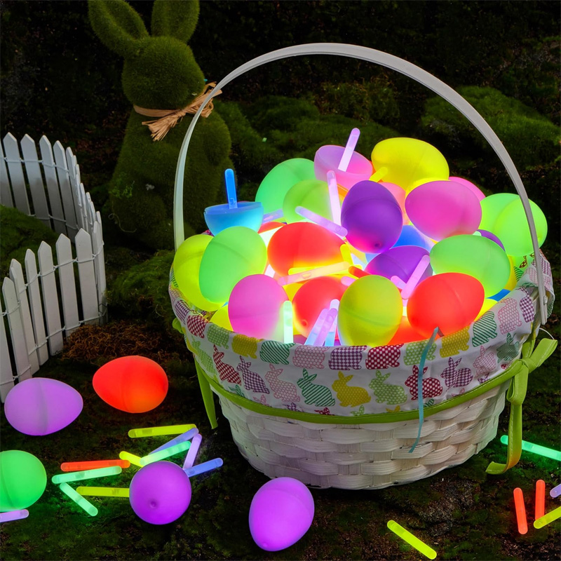 Open-face fluorescent Easter egg set