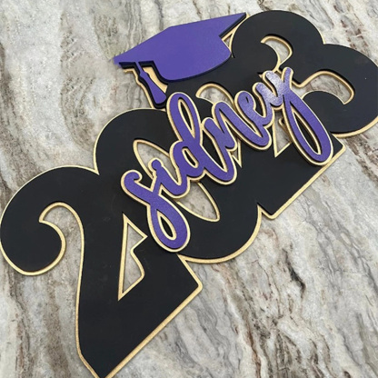 Custom wooden graduation plaque