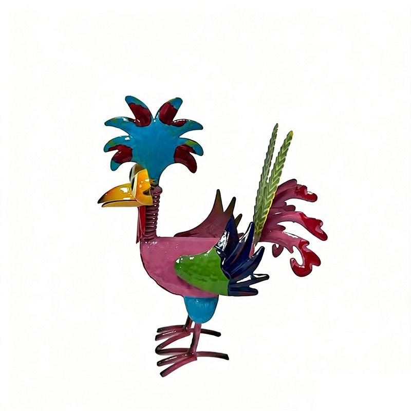Outdoor Colorful Rooster Decoration
