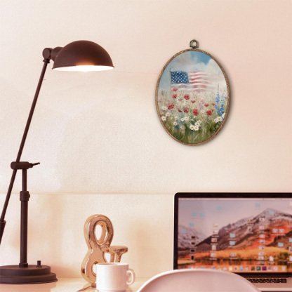 Retro floral national flag wall decoration