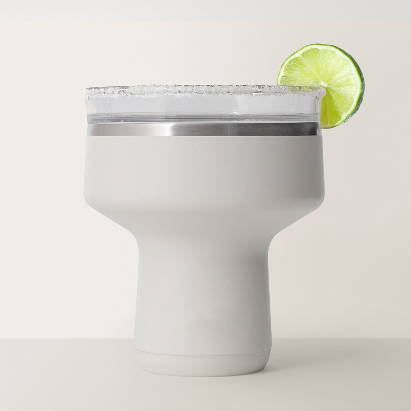 Portable double-walled cocktail thermos with lid