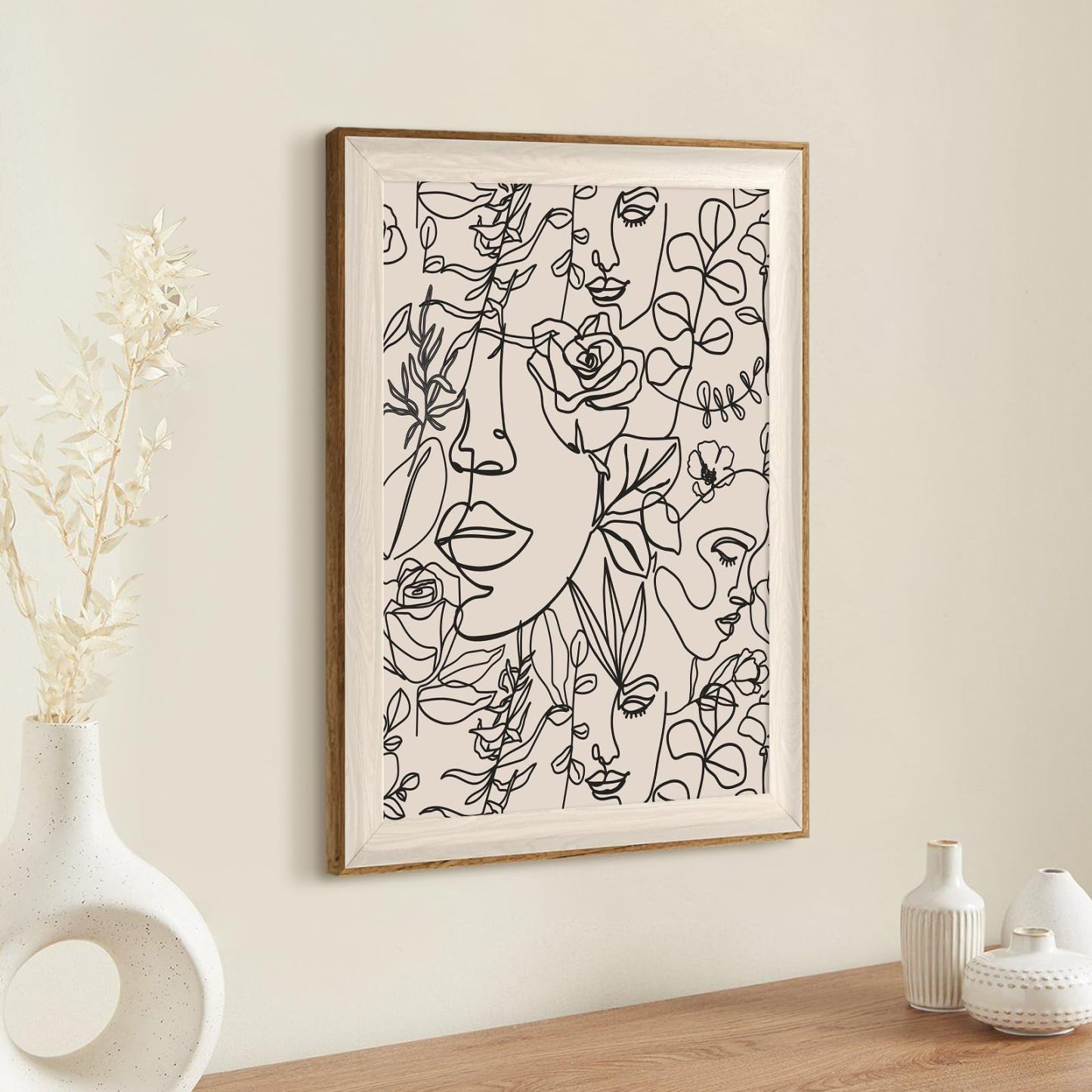 Minimalist Boho Art Prints Women Portrait Line Art Wall Decor