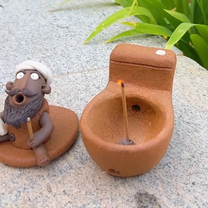 Handmade Incense Burner with Quirky Designs.