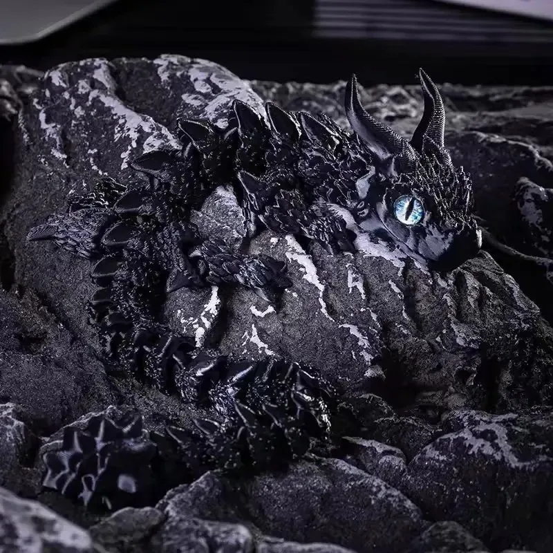 3D printed dice dragon statue